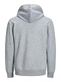 Herren Jack & Jones Basic Hoodie Soft Sweat Hood Jumper Kapuzen Pullover, Farben:Hellgrau, Größe Pullover:L