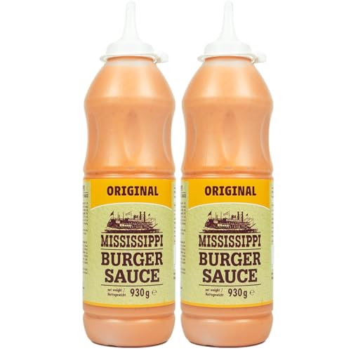 Mississippi - 2er Set Burger Sauce Squeeze Original 930g - Würzig cremige Burgersauce - Premium Hamburger Soße ideal auch für Sandwich Gegrilltem und als Dip