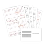W2 Forms 2019, 6 Part Tax Forms, 50 Employee Kit of Laser Forms Designed for QuickBooks and Accounting Software, 50 Self Seal Envelopes Included