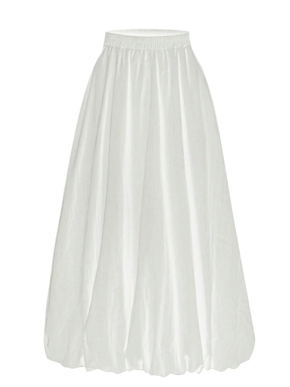 Womens Flowy Trendy Skirt Ruched Solid Color Mid Waist Skirt