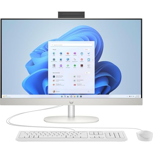 HP 27-cr0007sl All-in-One, Desktop, AMD RYZEN 7 7730U, 16GB RAM DDR4, 512GB SSD NVMe, AMD Radeon Integrata, Display da 27' FHD IPS, Audio Integrato da 2W, Webcam, Windows 11, Non è Touch, Bianco