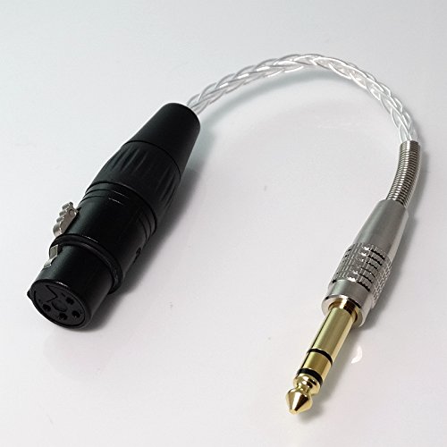 6.35mm+3.5mm Male Stereo to 4-pin XLR Female Balanced Audio Adapter Hi-end Silver Plated Cable