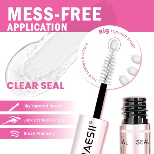 LA MAESII Lash Cluster Glue, Lash Bond and Seal for Eyelash Clusters, 10ml Bond and Seal, Waterproof, 2-in-1 Home Use, Strong Hold for 72H