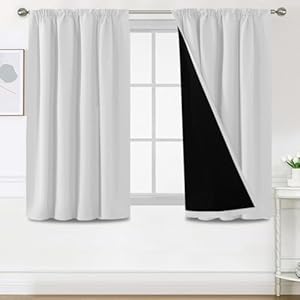 BellaHills Thermovorhang Verdunklungsgardine 2er Set Grau-weiß