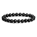 Natural A Grade Black Tourmaline Gemstone 8mm Round Beads Stretch Bracelet 7" Unisex