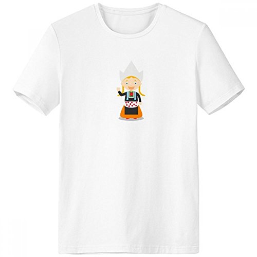 T-shirt blanc Pays-Bas Cartoon un cadeau original pour homme amateur de design