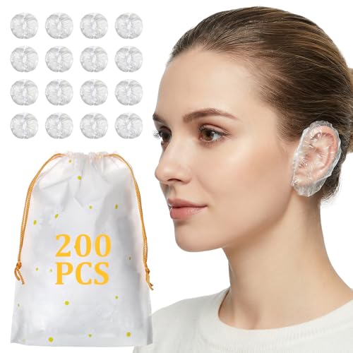 200 Pcs Ear Covers for Shower Disposable Ear Covers for