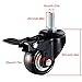 Set of 4 Silent Heavy Duty Screw Casters 1.5 inches, M8/M10 with Safety Brakes for Smooth Mobility on All Floors(M8 4 Brake)