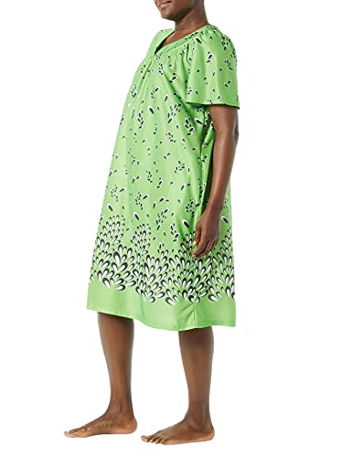 Image of AmeriMark Casual Women's Patio Muumuu House Dress Loose Comfortable Short Sleeve Sun Dress Lounger Gown Sleepwear for Ladies