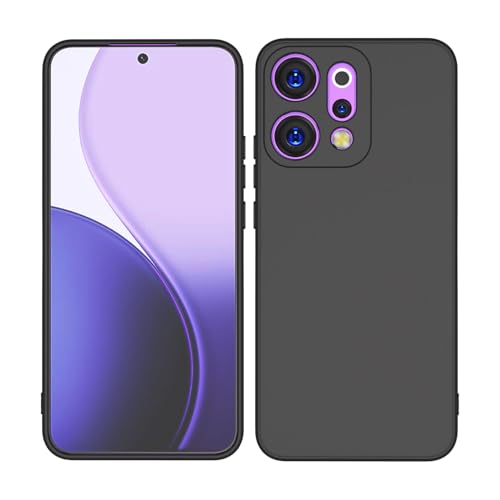 Image of Kapa Matte Protective Lens Flexible Back Cover for Oppo Reno 14 5G | Slim Silicone with Soft Lining Shockproof Full Body Bumper Case (Black)