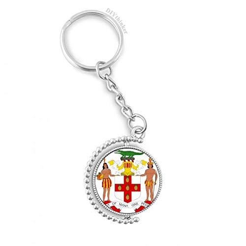 Porte-clé Rotatif de la Jamaïque Évite la Perte de Vos Clés Chaîne Nationale Multicolore 3,5"