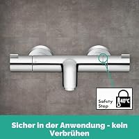 hansgrohe Ecostat - Wannenthermostat Aufputz, Wannenarmatur mit Sicherheitssperre (SafetyStop) bei 40° C, rundes Thermostat für die Badewanne, Mischbatterie für 2 Verbraucher, Chrom, 13201000 – Ansicht 4