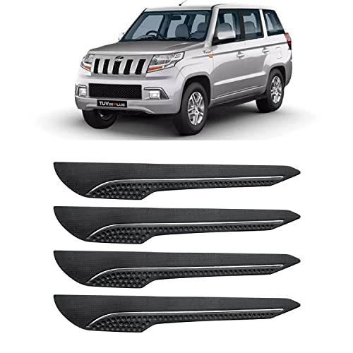Image of AOSIS-Car Bumper Protector /Bumper Guard for Mahindra TUV300Plus with Single Chrome Stripe (4-Pcs)