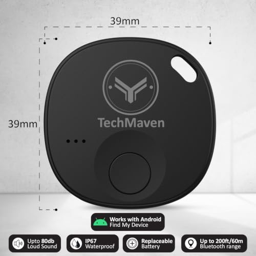 Image of AeroTag Android Find My Tracker Anti-Theft Alert Airtag Black