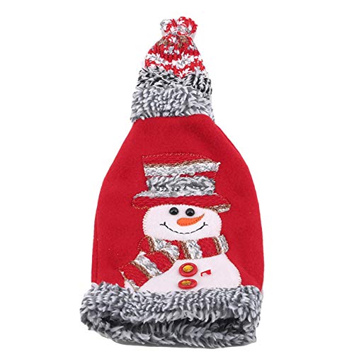CAVIVIUK Bolsa de Regalo de la Cubierta de la Botella de Vino del suéter de la Navidad para Las Decoraciones de la Fiesta de Navidad,Monigote de Nieve Cover