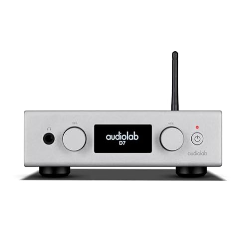Audiolab D7 High-Resolution DAC, Headphone Amp & Preamp – ES9038Q2M Chip, 32-bit/768kHz PCM, DSD512, MQA, Bluetooth aptX HD, USB/Optical/Coaxial Inputs, XLR & RCA Outputs – Roon Tested (Silver)