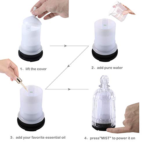 Glass Aromatherapy Essential Oil Diffuser, 120 Ml Aroma Diffusers Cool Mist Humidifier Ultrasonic With 7 Led Light Auto Shut-Off For Home Office Yoga Spa (Copper Bottom) #TOP7
