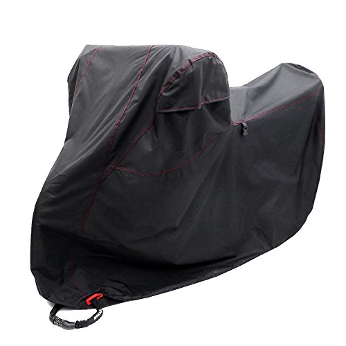 Ohuhu Motorcycle Cover, Waterproof DTY & 300D Oxford, Anti-theft 4 Lock-holes Design, 2 Air Vents, Durable & Tear Proof