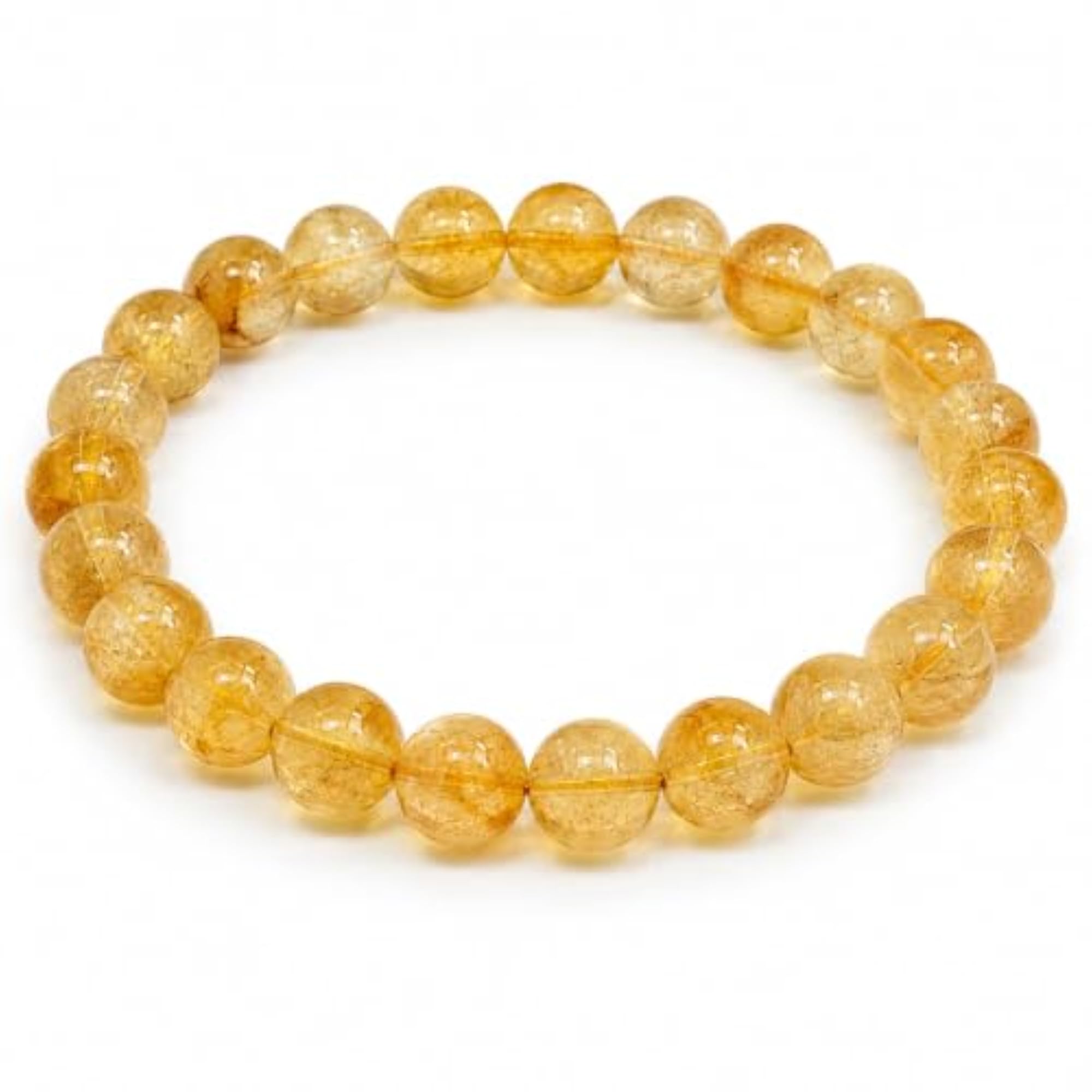Natural Citrine 8mm Bracelet, Premium Yellow Gemstone