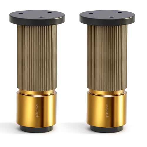 Image of Plantex 4 Inch Sofa Leg for Bed Furniture /Aluminium Sofa Leg for Table /Support Legs /Furniture Leg - Pair of 1 (2 Piece) (DTS-77, Brass Antique & Gold)