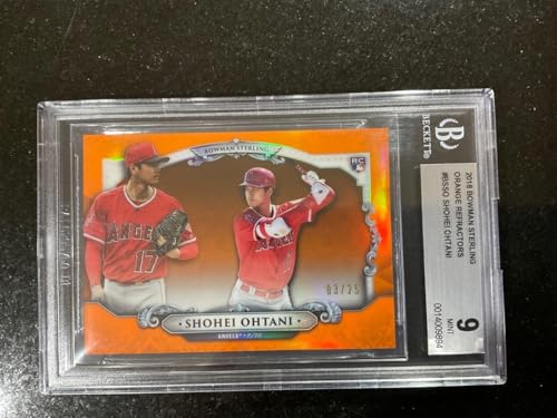 2018 Bowman Chrome Shohei Ohtani Rookie Orange Refractor /25 BGS Mint RC SSP - Baseball Slabbed Rookie Cards