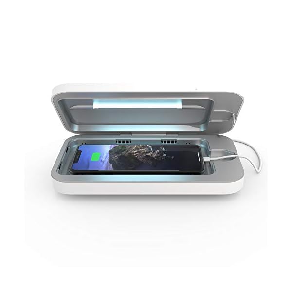 PhoneSoap-3-UV-Cell-Phone-Sanitizer-Dual-Universal-Cell-Phone-Charger-Box-Patented-Clinically-Proven-360-Degree-UV-C-Light-Sanitizer-Disinfects-and-Charges-All-Phones-White