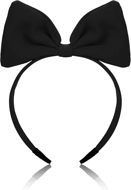 Black Bow Headband for Women - Fashion Hair Accessory for Parties & Cosplay