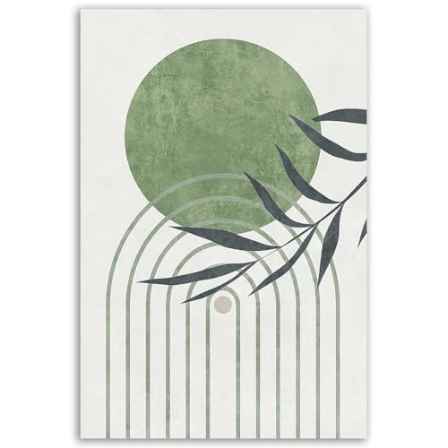 Hexoa Tableau Abstrait végétal Cercle Vert - Made in France - 40x60