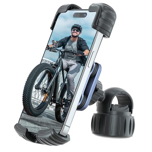 Hiboy Motorcycle Phone Mount Holder - Upgrade Vibration Dampener - 360° Rotatable Bicycle Phone Holder, Bike Scooter Handlebar Phone Clip for 5.1