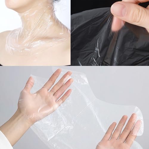 NentMent Máscara plástica para pescoço com 400 folhas, creme firmador, aplicação de máscara, descart