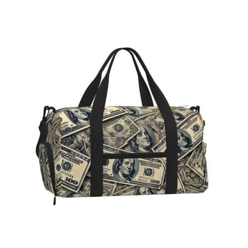 Vortithora Dollars-Money-Cash Sac de sport avec compartiment à chaussures