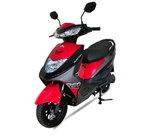Image of Ampere Powered by Greaves Electric Mobility Reo Li Low Speed Electric Scooter Red with Portable Charger Booking For Ex-Showroom