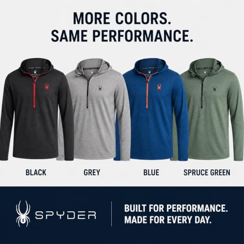 Image of Spyder Mens Quarter Zip Pullover Sweatshirt - Dry Fit Quarter Zip Hoodie