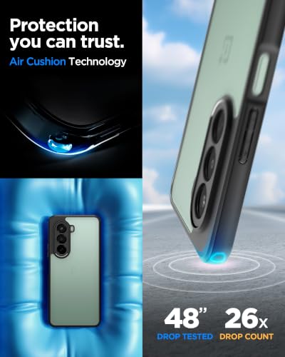 Image of Spigen Essential Sand Crystal for OnePlus Nord CE6 Lite Case [Transparent] [Black Bumper] OnePlus Nord CE 6 Lite Back Cover | TPU+PC - Matte Black