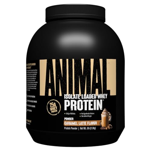 ANIMAL Isolate Whey Protein en polvo (Caramel Latte) - con 25 g de proteína y 4,6 g de BCAA para el desarrollo muscular, batido de proteínas con aislados y diversos aminoácidos, 2,3 kg