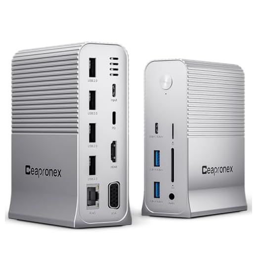 USB C Docking Station Dual Monitor, 15 in 1 USB C Hub with 4K HDMI, VGA, Gigabit Ethernet, USB C/A, 100W PD, SD/TF Card Reader, Audio, Multiport Adapter for MacBook/Dell/HP/Lenovo Type C Laptops