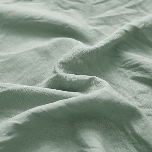 Mukka Sage Green Duvet Cover Full Size, 3 Pieces Bowknot Cottagecore Duvet Cover Aesthetic Green Bedding Set, Soft Washed Microfiber Bow Tie Modern Simple Design #TOP5