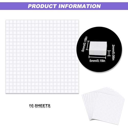 HONQX 3D Klebepads Klebepunkte Doppelseitig 4000 Stück 3D Doppelseitige Klebepads Klebepunkte Weiß 5mm Beidseitige Klebekissen zum Basteln