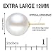 EFTKOY Pearl Earrings 18K Gold Plated Sterling Silver Big Round Studs White Simulated Shell Large Pearl Earrings for Women - 12mm