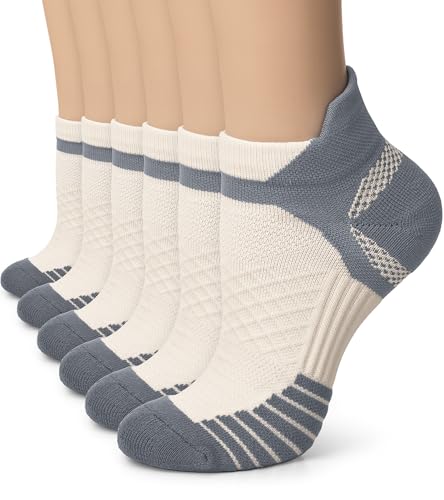 Iseasoo Ankle Compression Socks (6 Pairs) – Support for Men & Women – Low Cut Sock for Running, Sports & Circulation(2XL)