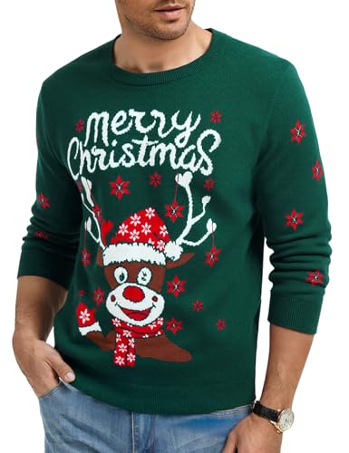 Wayleb Weihnachten Pullover Herren Merry Christmas Rentier Motiv...