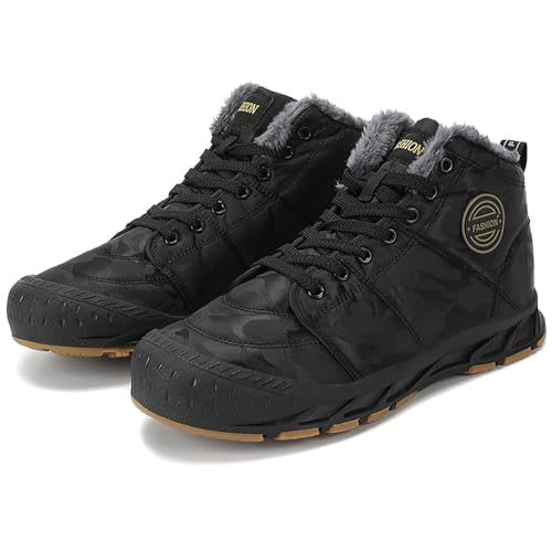 Snow Boots for Men Waterproof Furry Lined Warm Winter Boots Lace Up Cold-Weather Non-Slip Ankle Boots Comfortable Slip on Lightweight Hiking Shoes4