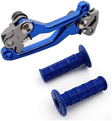 Krace CNC Motorcross Dirt Bike Pivot Brake Clutch Levers Set Fit For Yamaha YZ125/YZ250 YZ426F/450F 2001-2007 w/ 7/8" 22mm Rubber Hand Grips