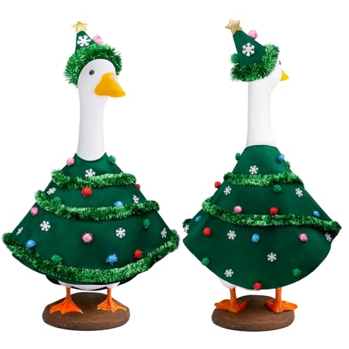 Ctarlitu Christmas Porch Goose Outfits for 23 Inch Goose Costume Tree Outdoor Garden Yard Patio Party Decoration