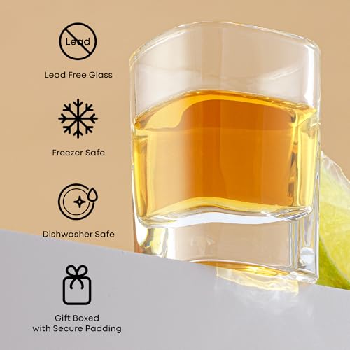JoyJolt Glass Shot Glasses Set of 10 - City 2oz Heavy Base Square Shot Glasses, Perfect for Espresso, Tequila, Aperitif, Limoncello Liqueur - Image 6