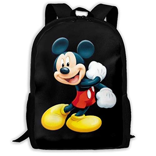 Mei shop Mochila Informal Happy Mi ckey Mouse Imprimir Cremallera Escolar de Viaje