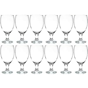 Vikko Classic Goblet Party Glasses, 20 Ounce Iced Tea and Water Goblets, Set of 12, Dishwasher Safe Durable Glassware