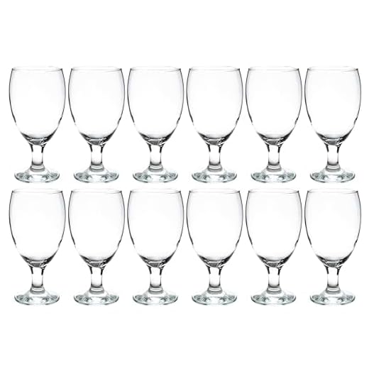 Vikko Classic Goblet Party Glasses, Iced Tea Glasses 20 Ounce, Set of 12 Goblets, Water Glasses, Dishwasher Safe Durable Glassware