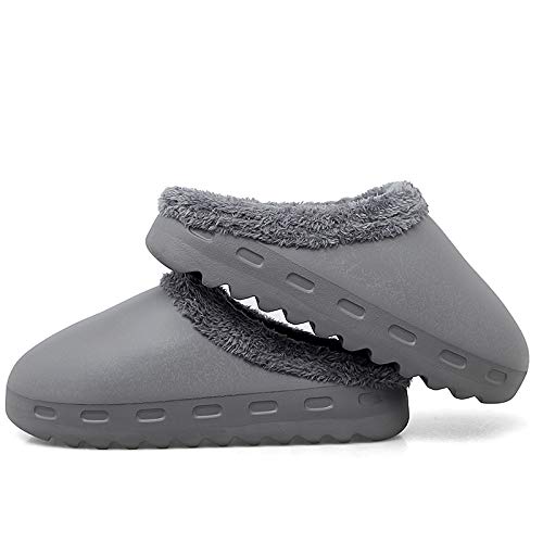 Slippers for Woman Mens Indoor Outdoor EVA Waterproof Fur Lined Clog Memory Foam House Slippers3