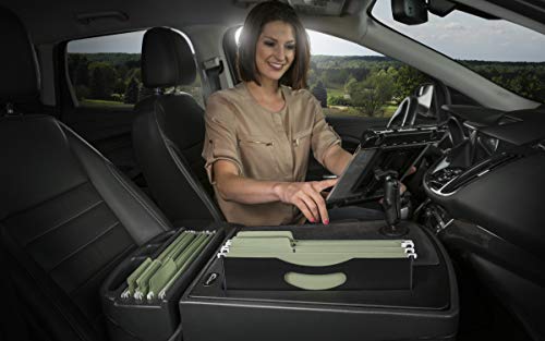 Image of AutoExec AE-FMEF-TAB-BT Efficiency FileMaster Car Desk for Your Vehicle Workstation and Mobile Office, Black with Tablet Mount